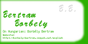 bertram borbely business card